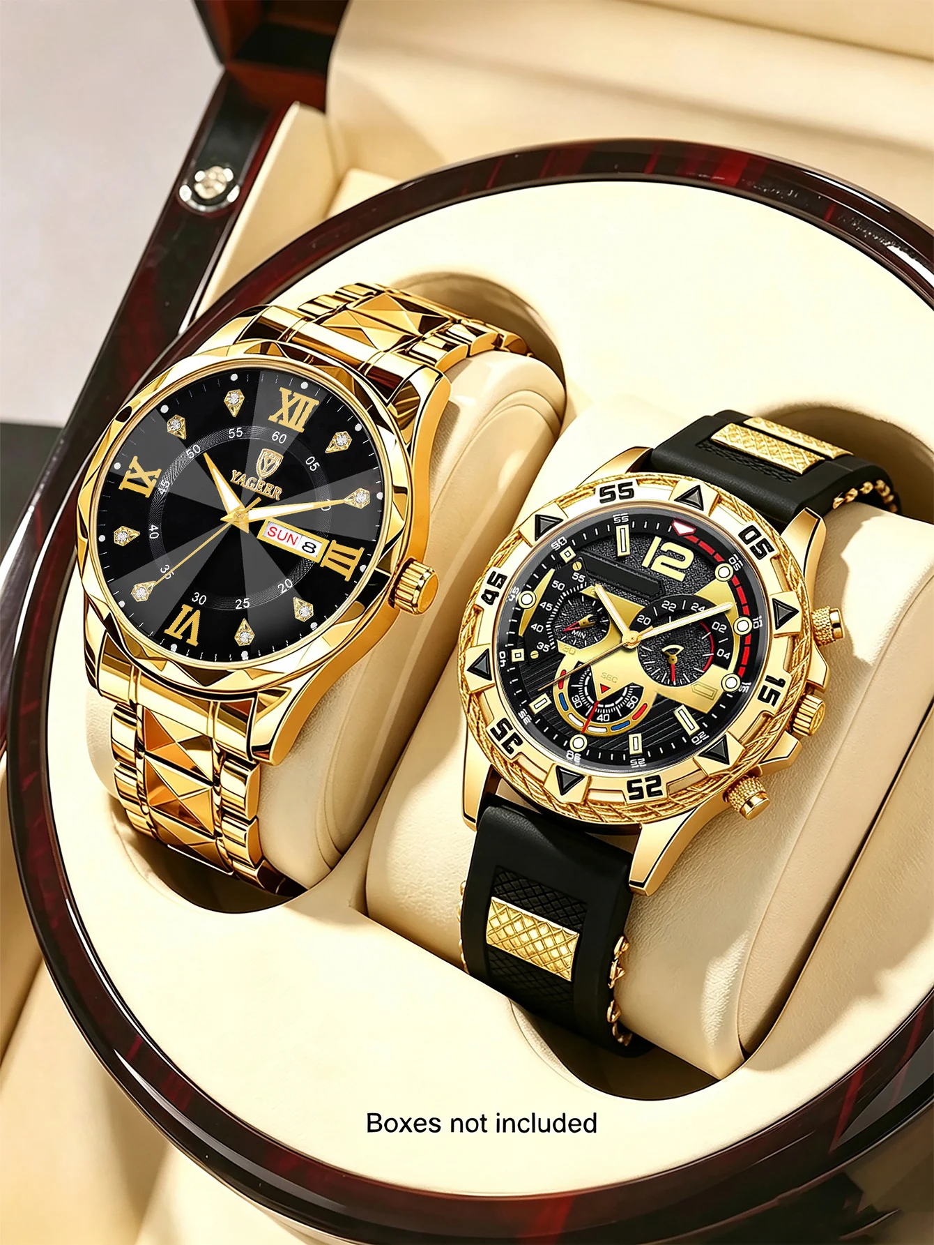 Luxury Watch Under 20000 - 2-Piece Set, Men's Casual Business Quartz