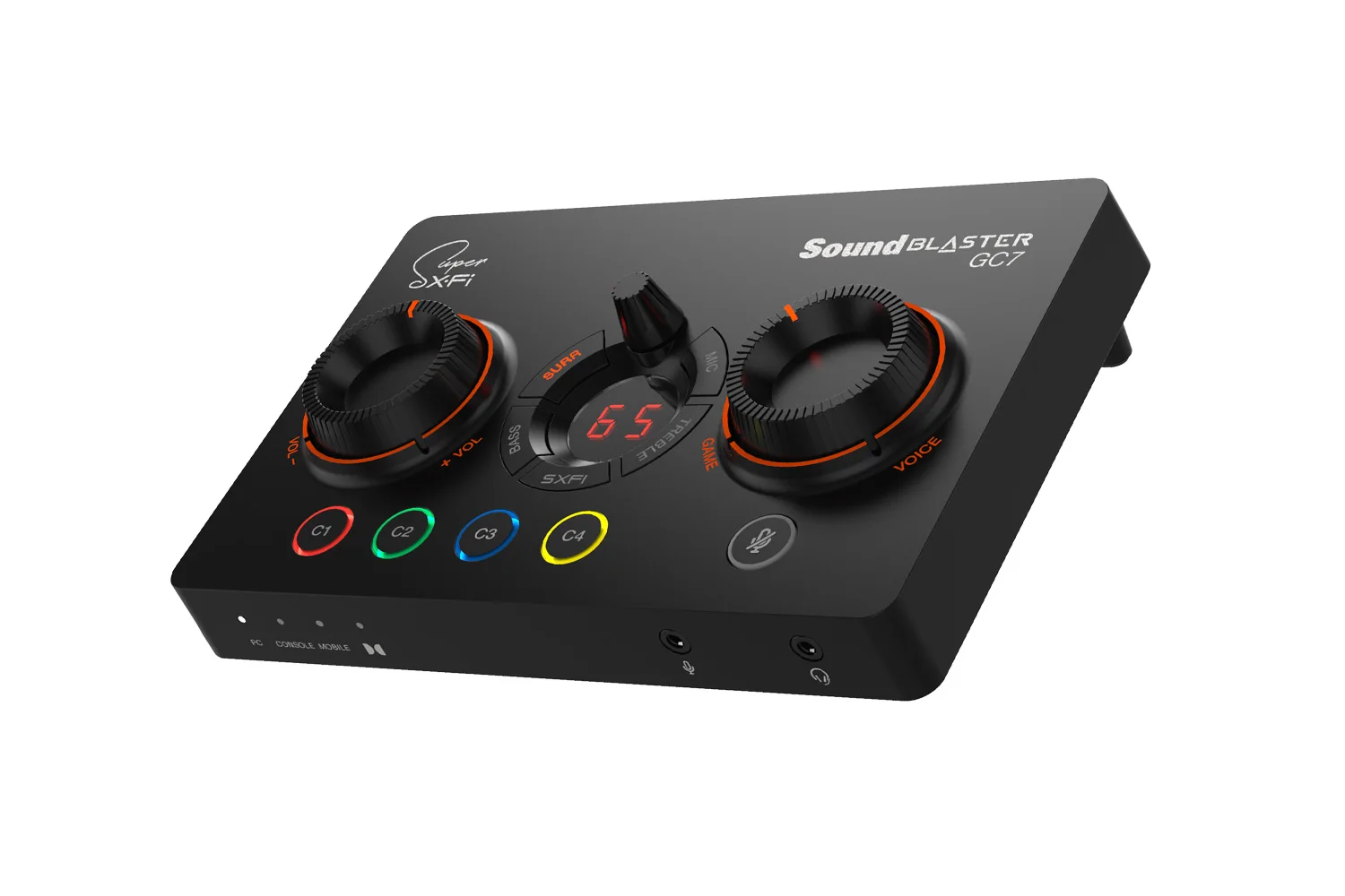 Creative Sound Blaster GC7 Game Streaming DAC Amp ft Programmable Buttons, Super X-Fi, 7.1 Virtual Surround, Battle Mode, Scout