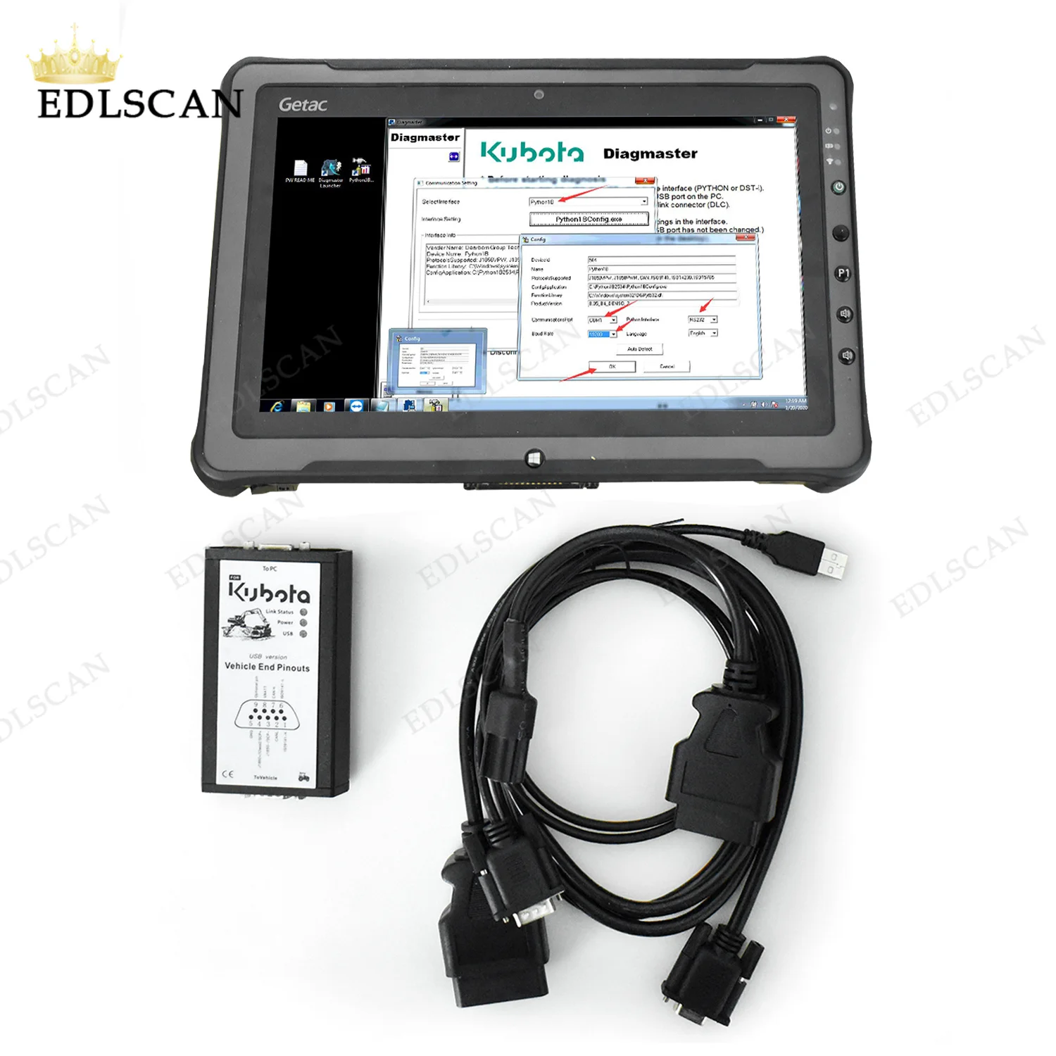 For Kubota Diagmaster Engine Diagnostic Kubota Agricultural Diagmaster Kubota Interface Takeuchi Interface with F110 Tablet