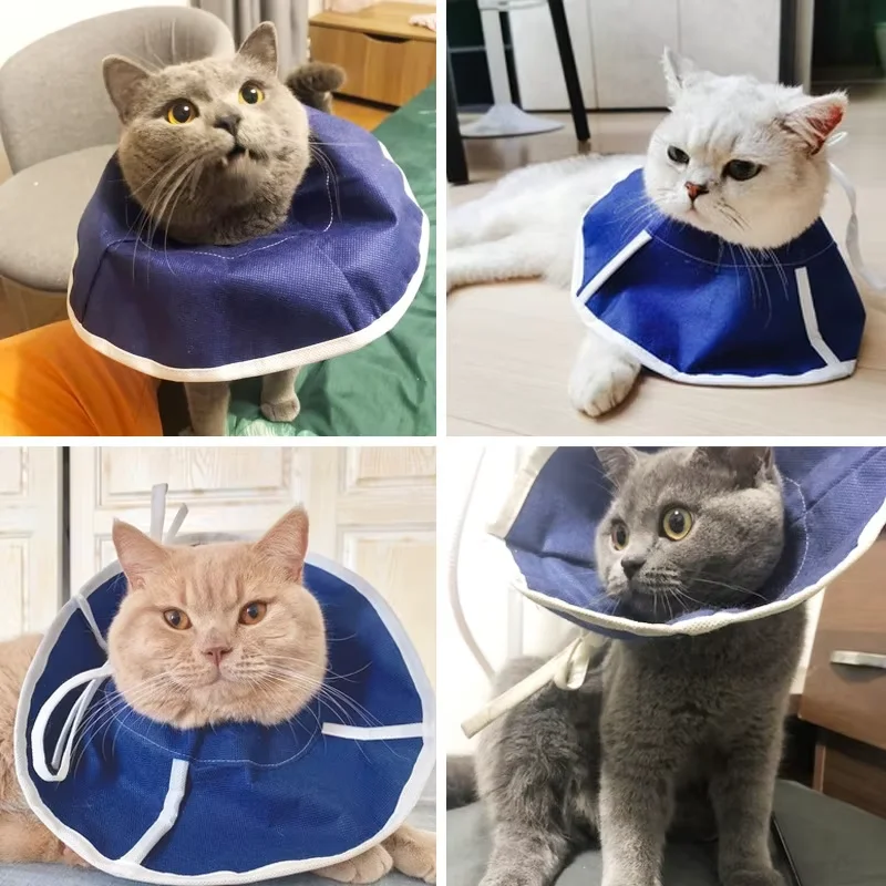 

Non-Woven Fabric Pet Collar Lightweight Breathable Elizabeth Collar for Dog Cats - Size S M Pet head cover anti bite and lick
