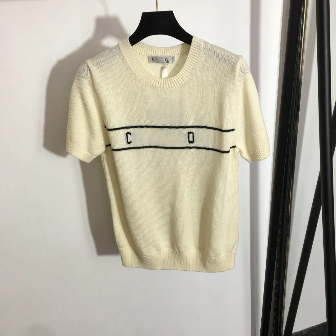 

2025 New Sweater Solid O-neck Short-sleeved Pullover Fashionable Versatile Slimming Figure-hugging Spring Summer