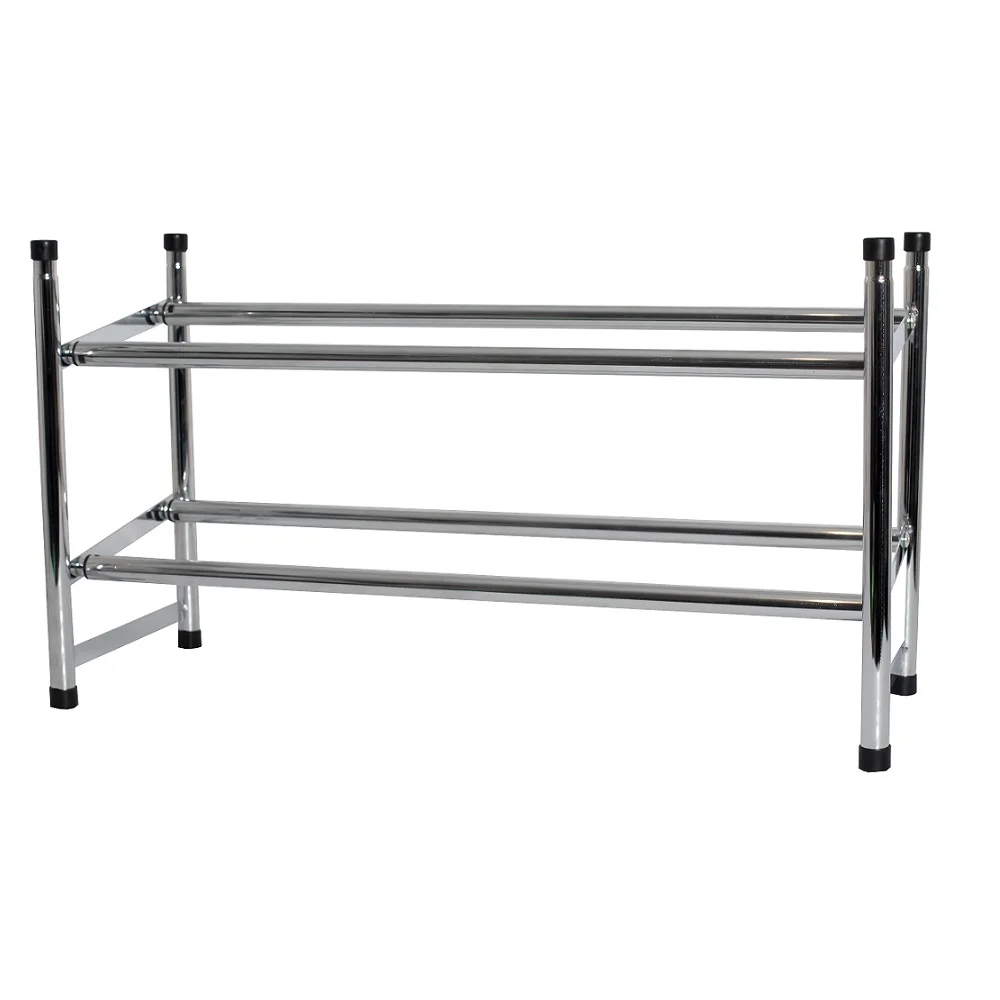 Stackable Extendable chrome metal shoe rack shoe cabinet