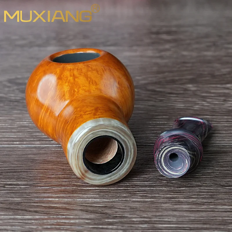 MUXIANG Apple Cavity Tobacco Pipe Heather Wood Pipe Cumberland Pipe Mouth 3mm Pipe Contains Cavity Large Chamber Briar pipe