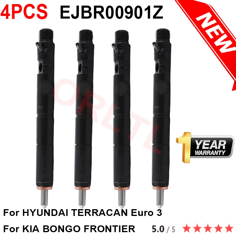 4 PCS EJBR00901Z Injetor de combustível diesel genuíno EJB R00901Z Bico para HYUNDAI TERRACAN e para KIA BONGO FRONTIER, Euro 3