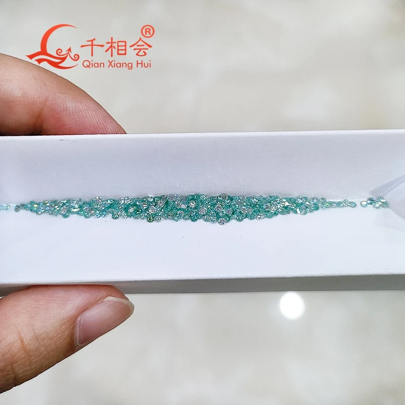 0.5CT Blue Color Bag Moissanite round Shape Loose Stone Small Melee Size 0.8mm-2.9mm for Jewelry Making