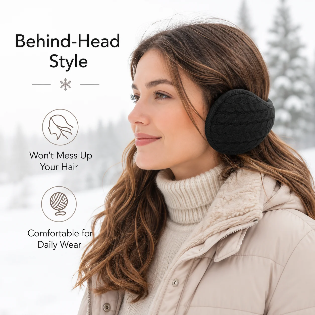頭の後ろに装着する冬用イヤーマフ、プラッシュフリース製イヤー - Winter Cycling Commute のレビューと価格