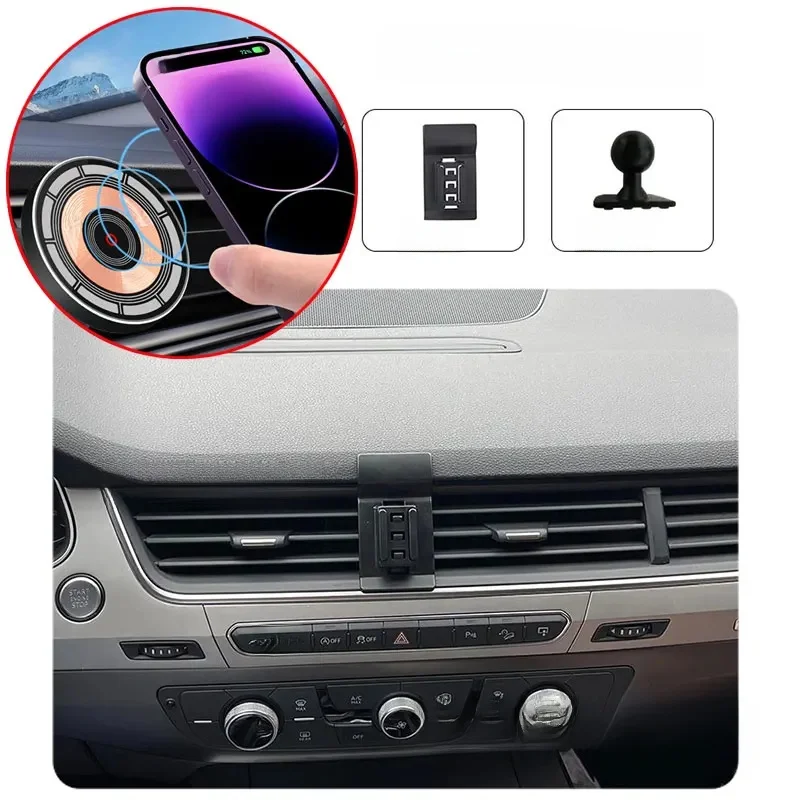 Do Audi Q7 4M 2016-2019 15W Samochodowa ładowarka bezprzewodowa Uchwyt na telefon Obrotowy uchwyt magnetyczny Akcesoria do szybkiego ładowania — zdjęcie 2