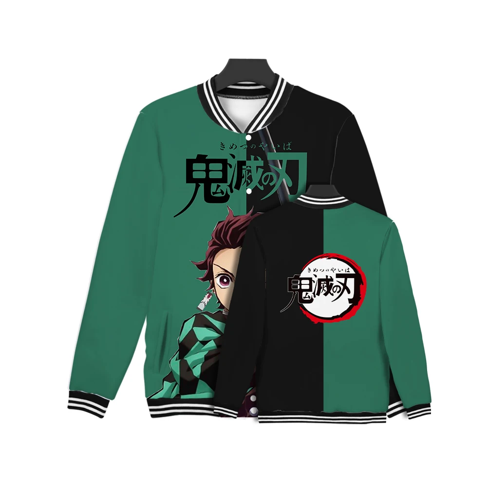 

3D Printed Harajuku Samurai Blade Baseball Uniform Men's and Women's Casual Jacket Japanese Anime Fashion Street Bomber Jacket