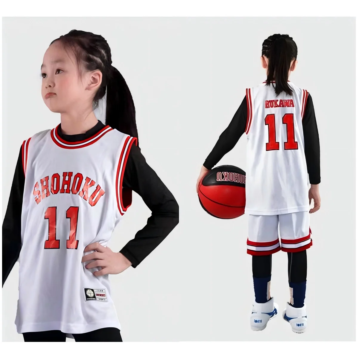 Kids Anime Shohoku School Basketball Team Jersey Suit Slam Dunk White Sakuragi Rukawa Quality Cosplay Costume Sport Wear Sets