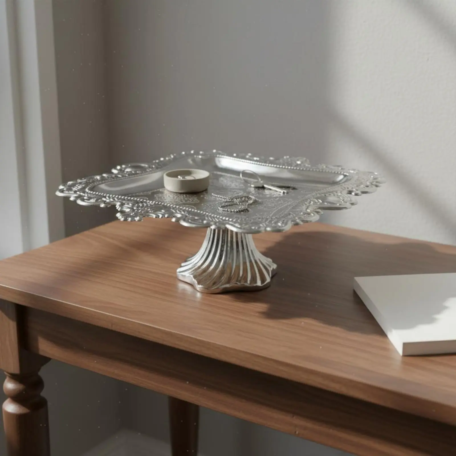 Pedestal Cake Stand Elegant Footed Fruit Bowl Decorative Serving Tray Dessert Display for Dining Table Afternoon Tea Wedding