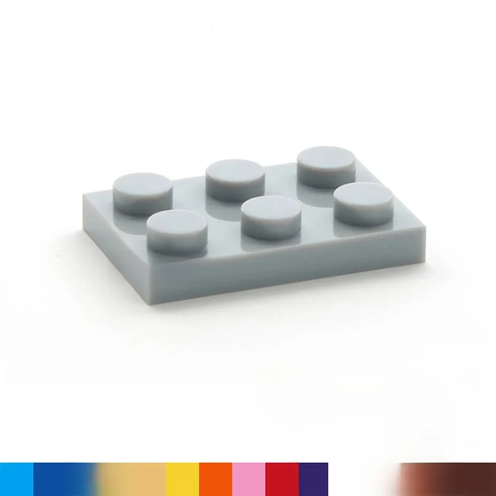 Blocs de construction pour enfants, 50 pièces, figurines fines, briques 2x3 points, 12 couleurs, taille créative éducative, Compatible avec 3021 jouets pour enfants