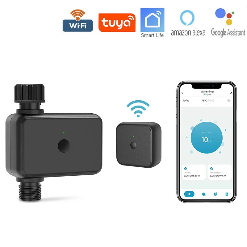 Acarps Tuya Smart Hose Faucet Timer with Wi-Fi Hub, Compatible with Alexa ,BLACK