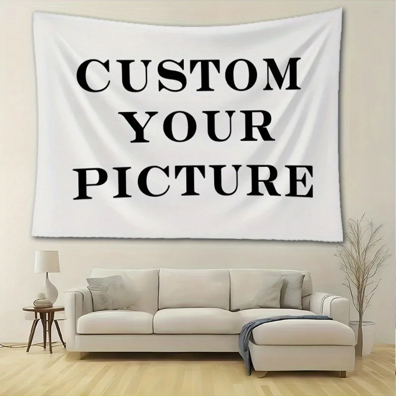 Custom Photo Background Tapestry - Polyester Party Tapestry with 'Customize Your Photo' Design, Perfect for Birthday Parties