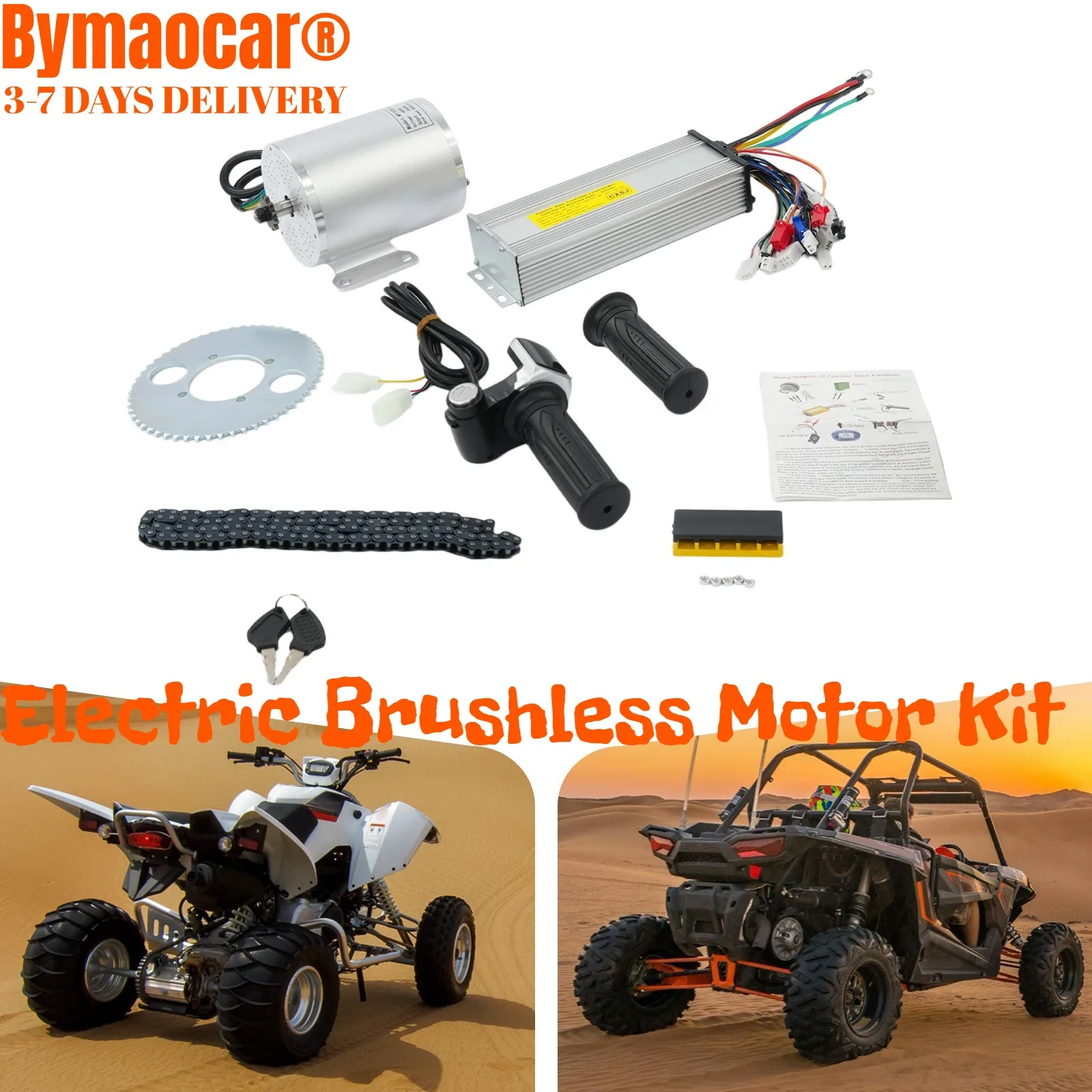 

48V 2000W Electric Bike Kit, Brushless Motor Kit, High Speed DC Motor,For Electric Scooters, Two-Wheeled Balance Vehicles