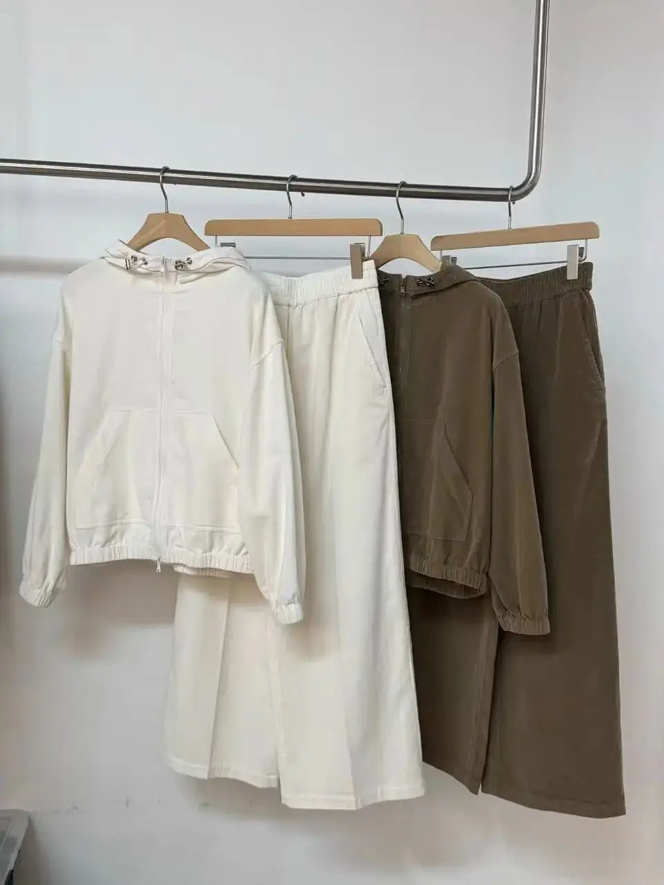 

Повседневный универсальный женский комплект одежды из хлопка: свободные брюки с широкими штанинами