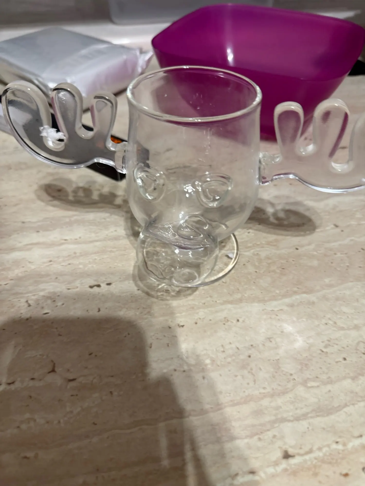 240ml 8oz Christmas Mug Christmas Reindeer Head Creative Elk Glass Milk Glass Wine Beer Water Juice Milk Glass photo review
