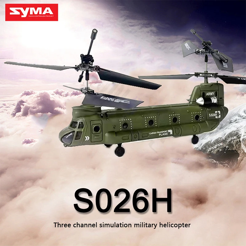 RC Plane Chinook CH-47 Helicopter Plastic Model S026H 2.4G Remote Control Double Paddle Transport Aircraft Toys Kids Boys Gifts