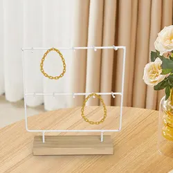 Jewelry Display Stand with 10 Hooks Earring Card Display Holder for Earring Cards Ring Dangle Bracelet Home Organization