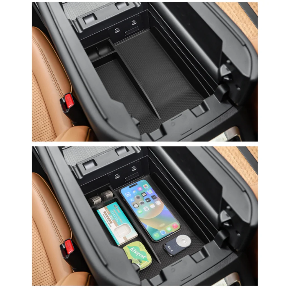 Armrest Storage Box For Mazda CX-90 CX-70 2023~2026 2024 2025 Car Center Console Storage Box Organizer Interior Accessories