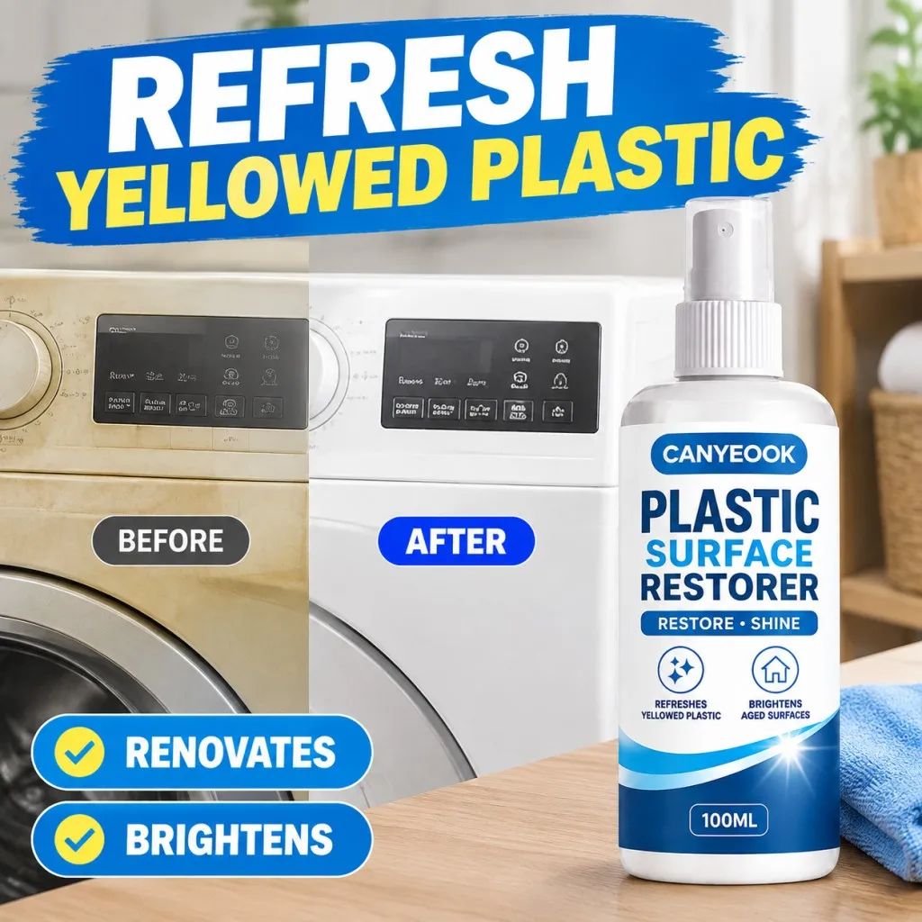 CANYEOOK Plastic Yellowing Remover Spray 100ml Restore Bright for Car Home Appliance Furniture Plastic Panel Care