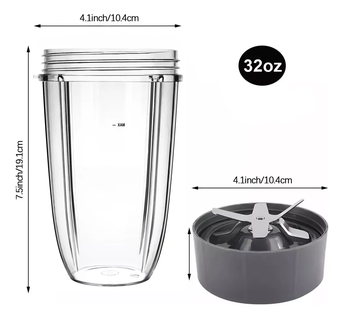 Kubek blendera sokowirówka do Nutribullet Nb600w/Pro 900w ostrze ekstraktora 32 uncje duża filiżanka części zamienne do blendera