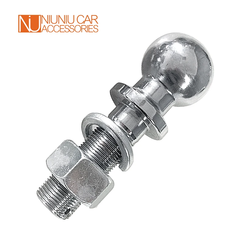 Chrome Extended Long Dia Hitch Mount Tow Ball Capacity 5000Lbs Coupling Trailer Parts RV Camper Caravan Accessories