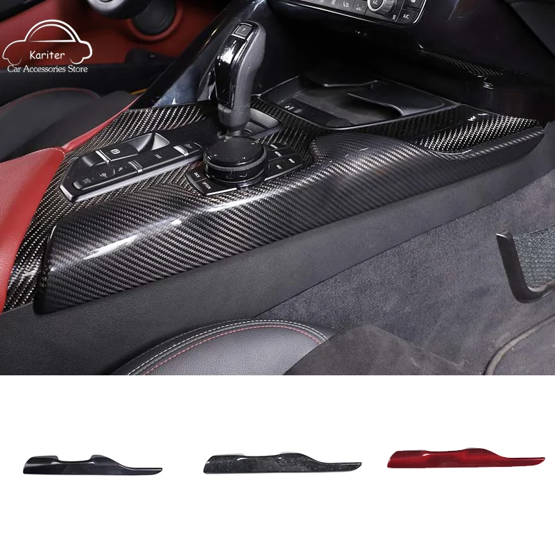 For Toyota Supra MK5 A90 2019-2022 Real Carbon Fiber Central Co-pilot Side Panel Decorative Sticker Modification Accessories