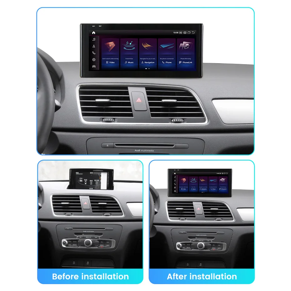 NEW Android 13 For Audi Q3 Wireless Carplay Auto Car Radio Multimedia Video Player 4G WIFI BT GPS Navigation Wireless Carplay