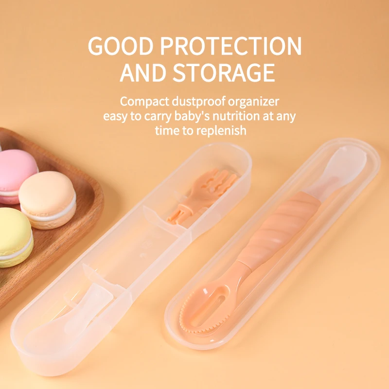 1 قطعة ملعقة الطفل متعددة الوظائف 4 في 1 المكملات الغذائية ملعقة شوكة مجموعة سيليكون PP كشط الفاكهة هريس تقشير شوكة المعكرونة الفاكهة