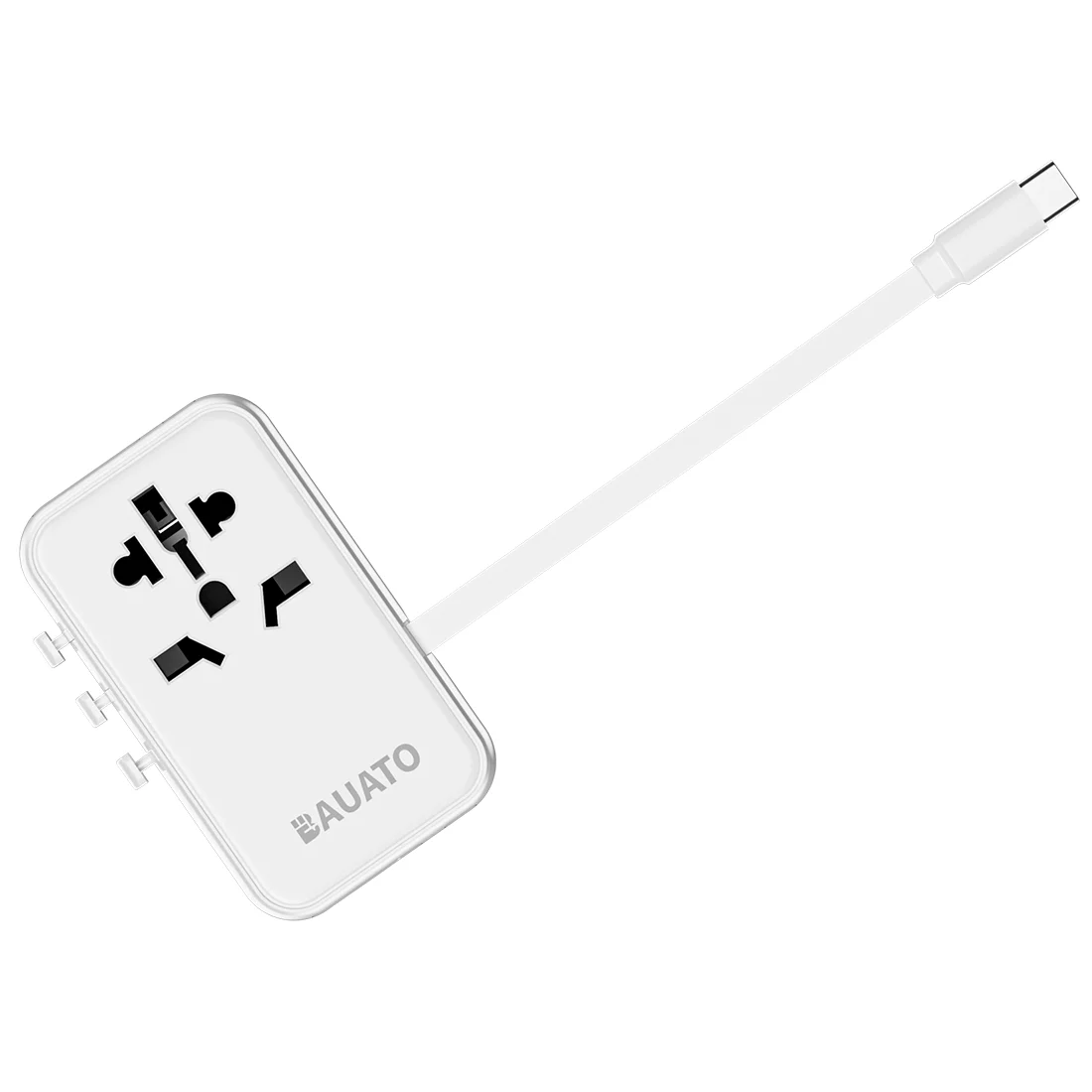 [نوع البكرة] محول متعدد الكل في واحد للسفر العالمي من Bauato بقدرة 2500 وات |   شاحن سريع USB C من النوع 2 منافذ |   الولايات المتحدة/الاتحاد الأوروبي/الولايات المتحدة الأمريكية/الاتحاد الأوروبي المكونات الدولية