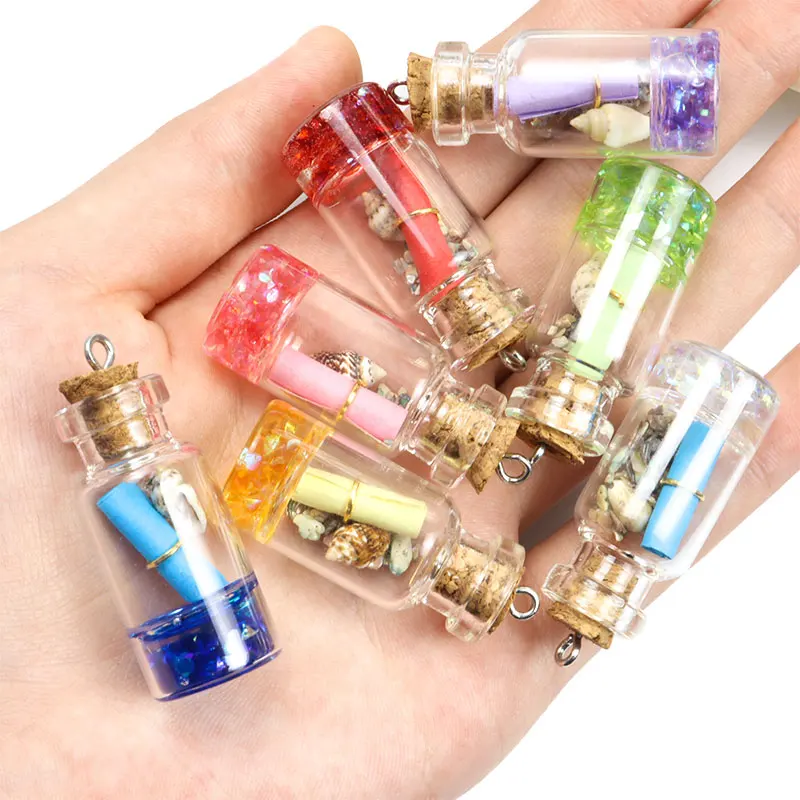 Fashion Natural Eternal Flower Wishing Bottle Charms DIY Making Jewelry Handmade Findings Necklaces Keychain Pendant Accessories