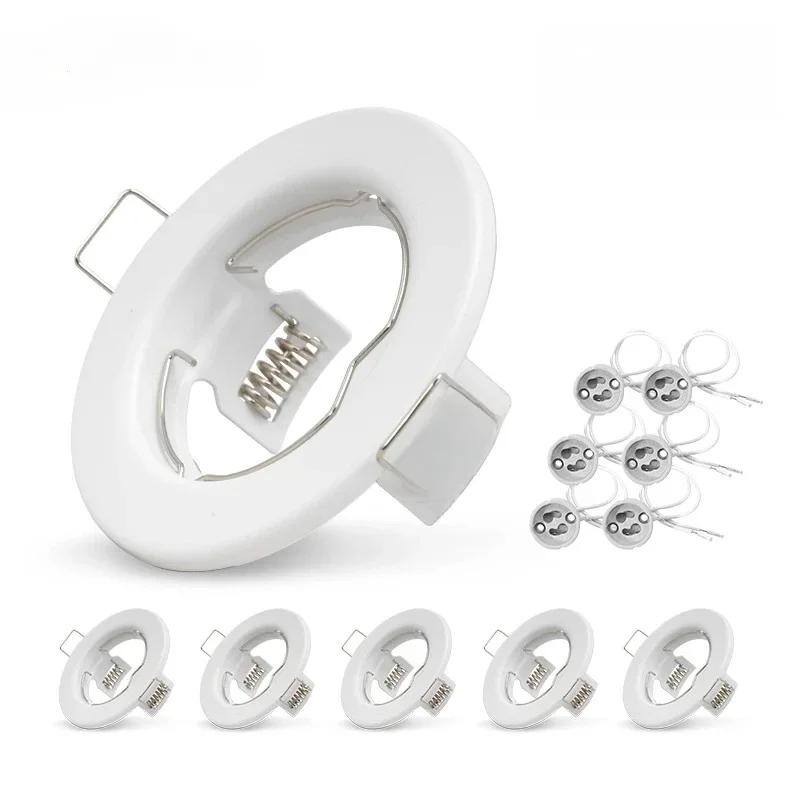 6 Stück Einbau-Downlight-Rahmen LED-Deckenleuchten Downlight GU10 MR16 Deckenstrahler Fassung