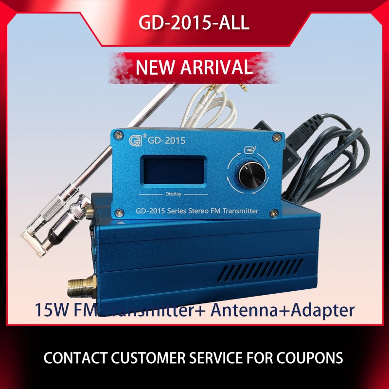 

GD-2015-ALL 15 Вт FM-передатчик RDS чип QN8007 76-108 МГц Рекламное оборудование