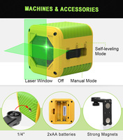 HEIPOE PRO011G mini Self-leveling Laser Level Outdoor Green beam Cross 2 Lines Laser Level