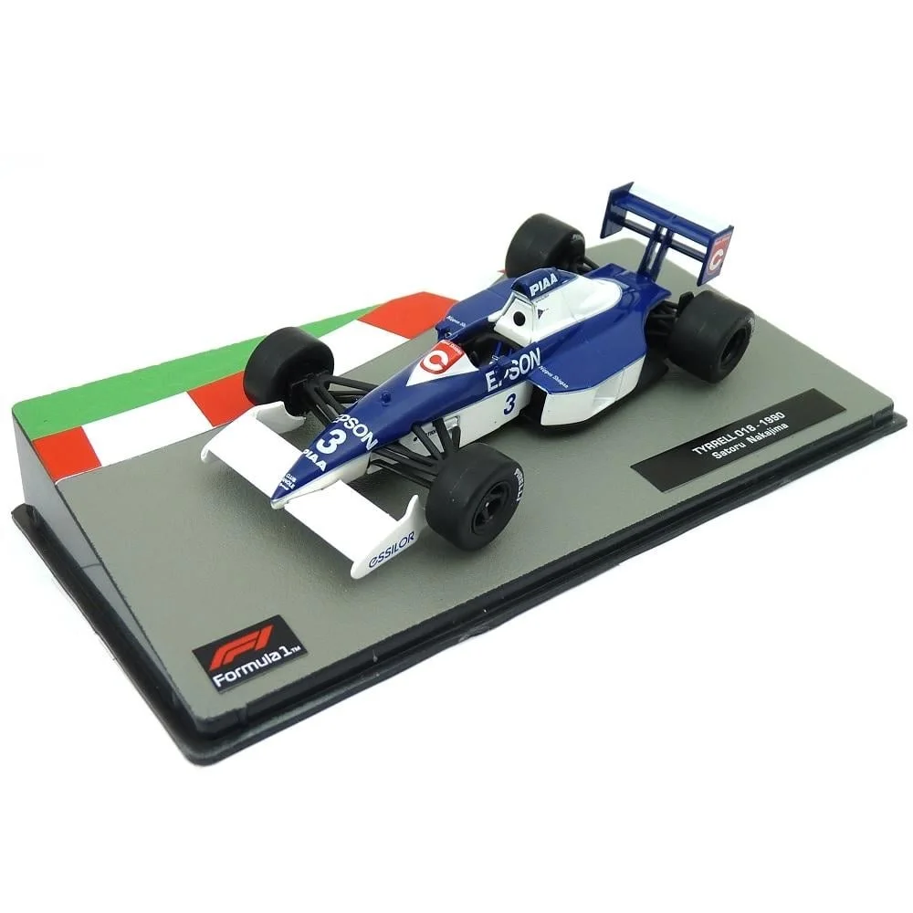 Salvat, Coche Monoplaza de Gran Premio de Competición de Automovilismo Internacional en Circuito, Piloto Japonés 1990, Escala 1:43, Miniatura Diecast, Vitrina de Metacrilato y Base Identificativa