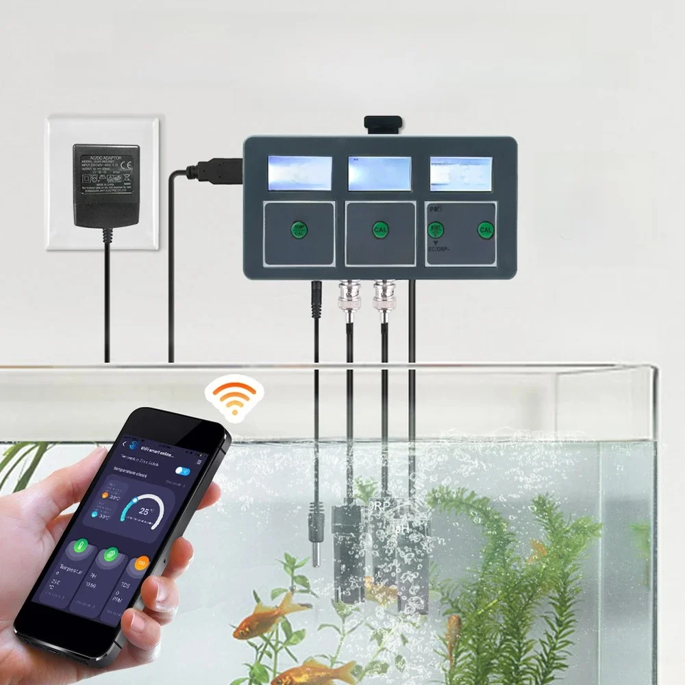 Tuya WiFi 8-in-1 waterkwaliteitsdetector S.G/PH/EC/ORP/TDS/CF/SALT/TEMP Meten Analyzer Watermonitor Waterkwaliteitstester - afbeelding 2