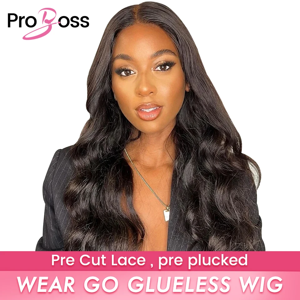 

Wear And Go Glueless Wig Proboss Hair Peruvian Body Wave 4x4 Wig Human Hair Ready To Wear Pre Plucked Pre Cut Loose Deep Wave