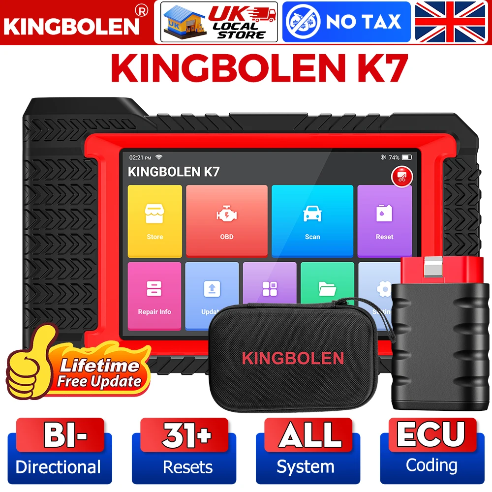 KINGBOLEN K7 ALL System 7 inch Tablet Automotive Diagnostic Tool IMMO AF 28 Resets ECU Coding Active Test PK THINKSCAN MAX 2