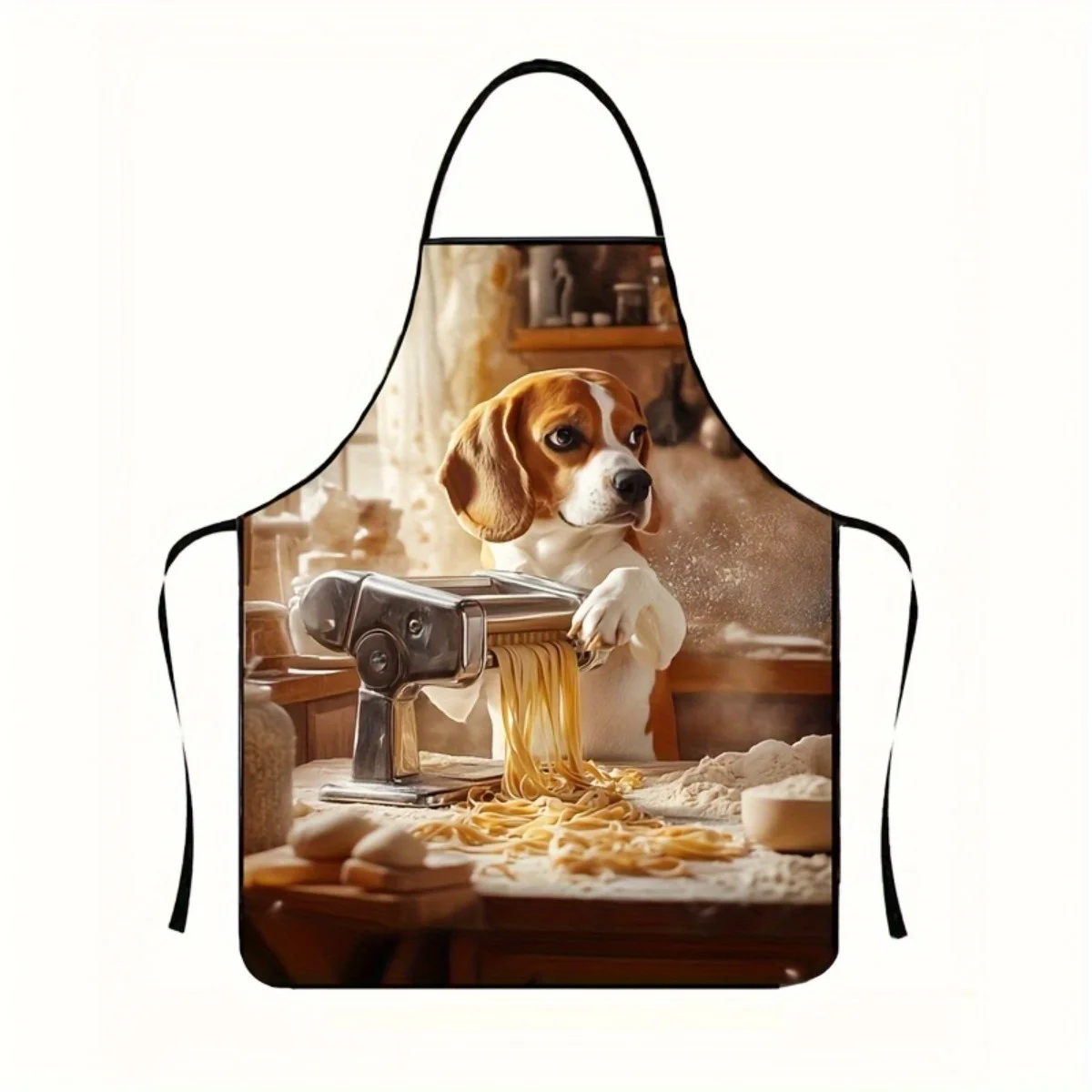 1 Piece of Cute Puppy Animal Retro Design Apron for Making Noodles, Unisex, Suitable for Crafting, Baking, Painting, Cleaning, Cooking, Chef, Waiter, Cafe, and Barbecue Apron, 21.7× 28.7inch , Perfect Holiday Gift for Family and Friends