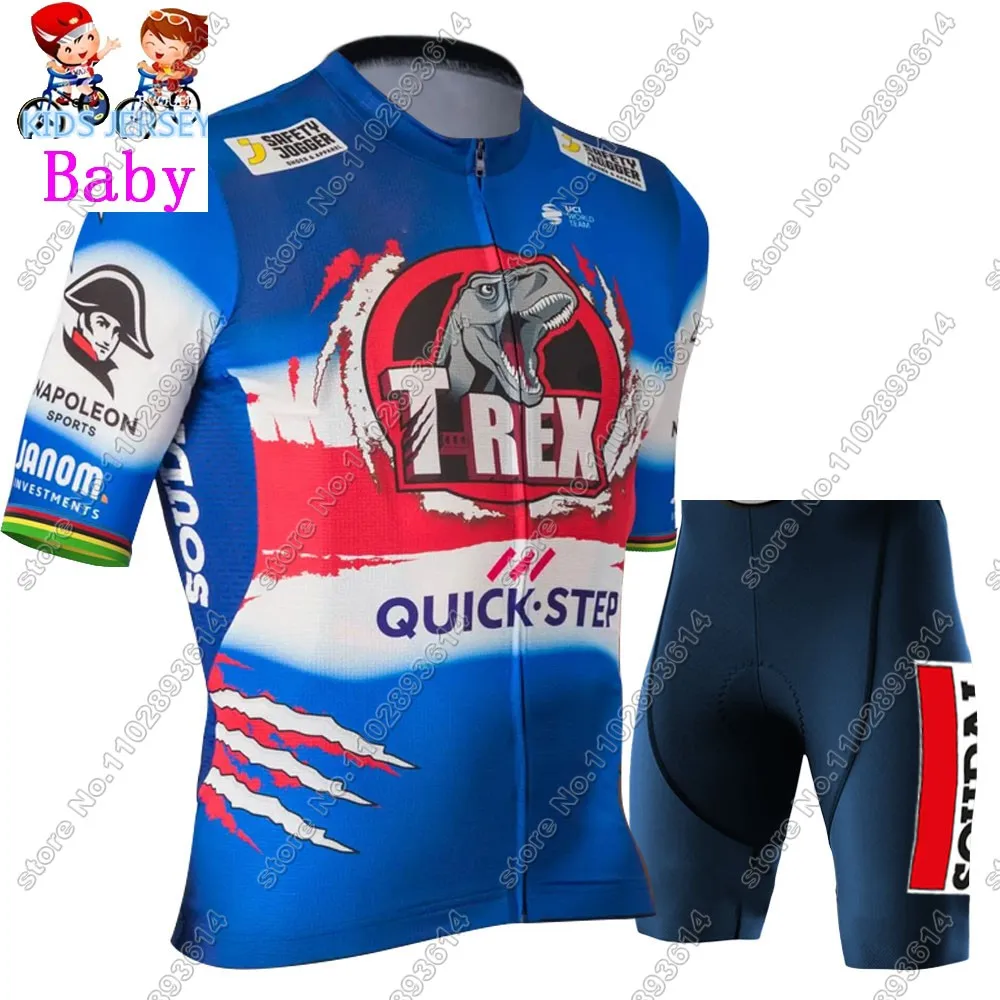 Kids 2024 Soudal Quick Step Team Belgium Cycling Jersey Set Boys Girls Yellow Cycling Clothing Children Bike Suit MTB Ropa