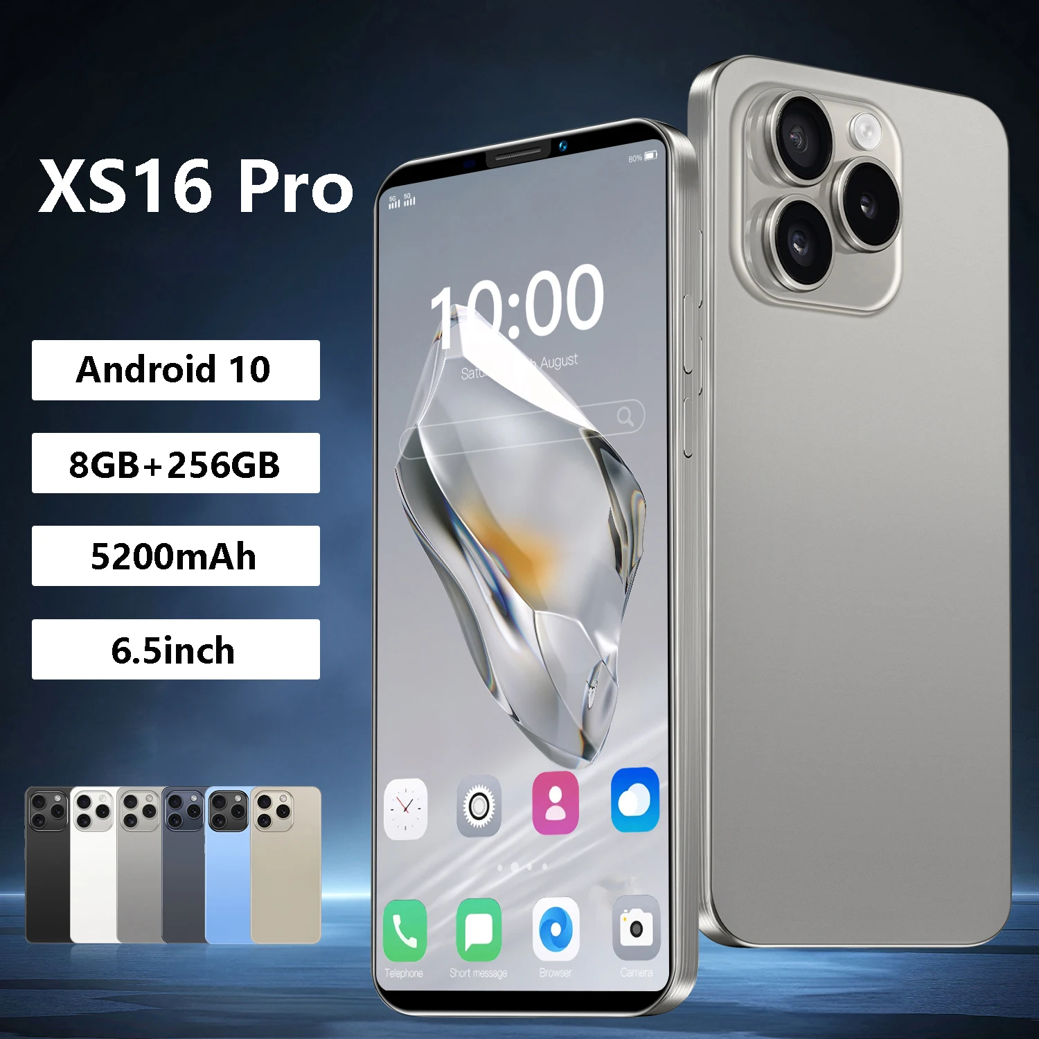 

2025 HOT New XS16 Pro Original Intelligent 5G Dual Card Dual Standby Android 10 System Global Version 5200mAh Battery
