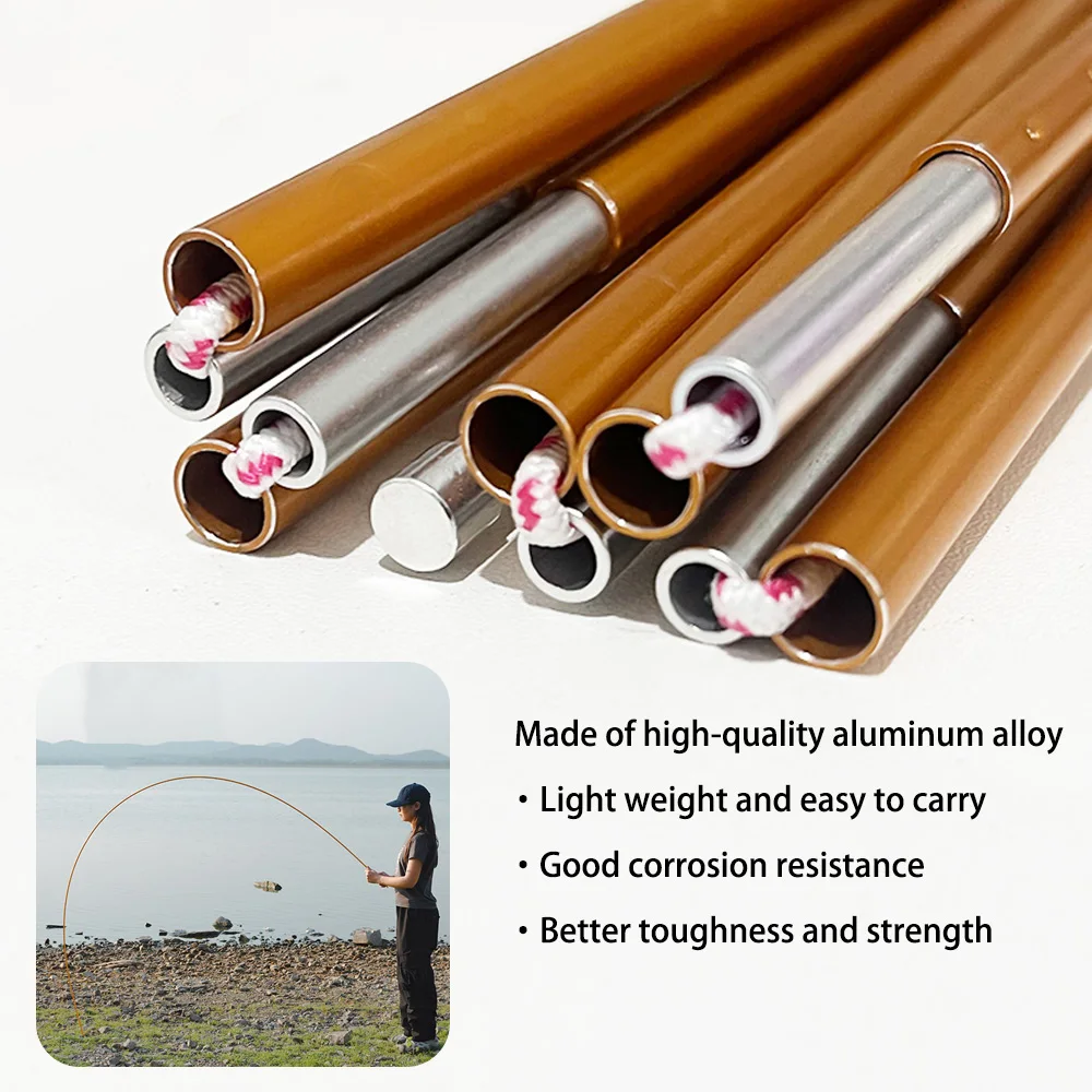 (2pcs/pair) Camping Tent Pole Aluminum Replacement Fittings  3.6m 4m 4.4m Outdoor Tent Rod Camping Repair Accessories