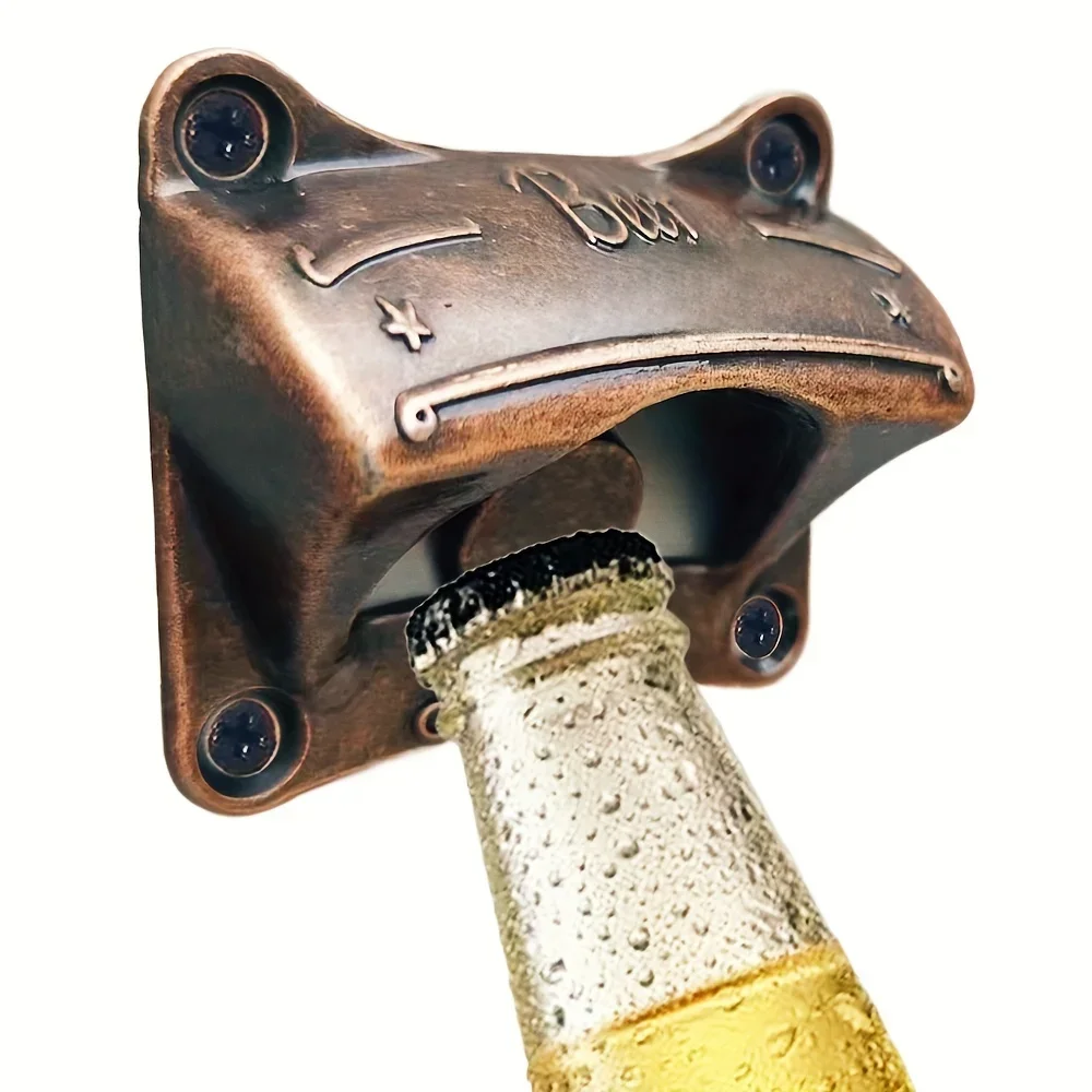 Ouvre-bouteille mural rétro pour barbecue, outils d'ouverture de bière solide, ouvre-bouteille décoratif de Bar, Gadgets de cuisine, 1/5/10 pièces