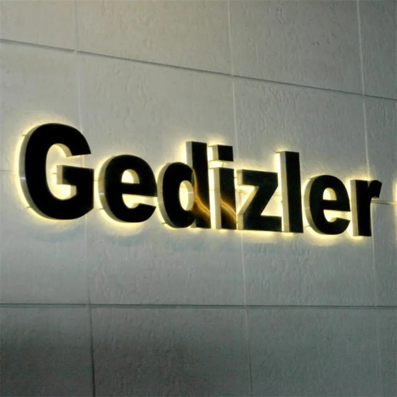 

Metal illuminated 3d Led Signage, Outdoor Indoor logo, 3D Backlit Sign , 3D Business Sign, Custom Sign for Office Wall Decor