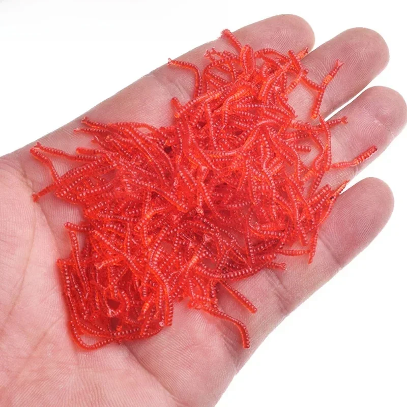 50 lub 200 sztuk Realistyczny czerwony robak Miękka przynęta Dżdżownica Zimowe wędkarstwo skalne Silikonowa sztuczna przynęta Fishy Shrimp Dodatek Bass Carp — zdjęcie 2