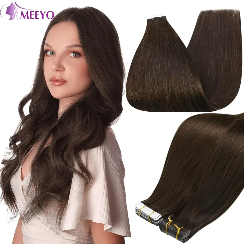 Tape in Nature Hair Extensions Remy Human Hair Jeck Black 20pcs 50G Hair Tape In Hair Extensions Brazilian Hair Human Hair