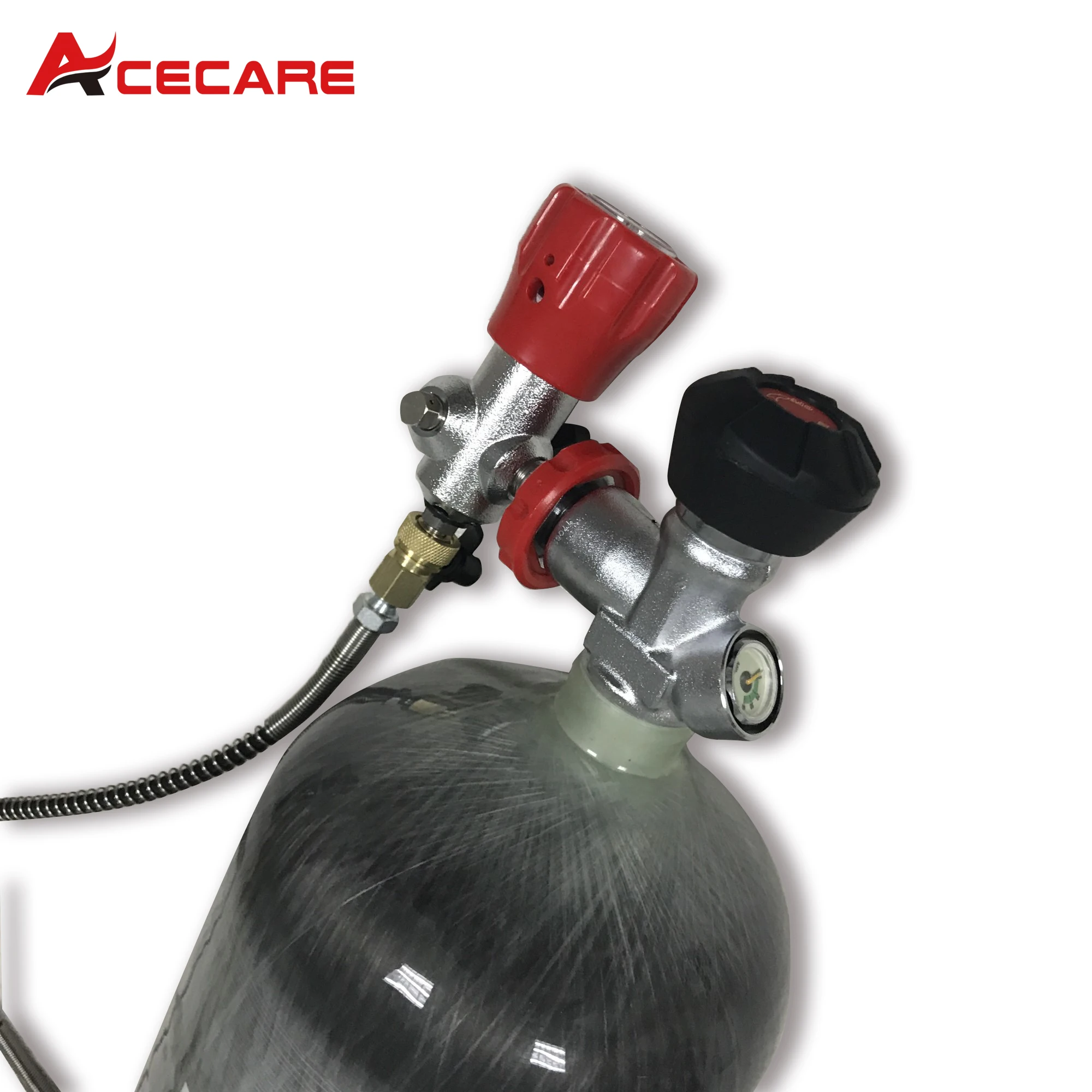 Acecare 4500Psi Air Tank 9L 300Bar 30Mpa Carbon Fibre Gas Cylinder M18*1.5 With Valve And Filing Station Scuba Diving FireSafety