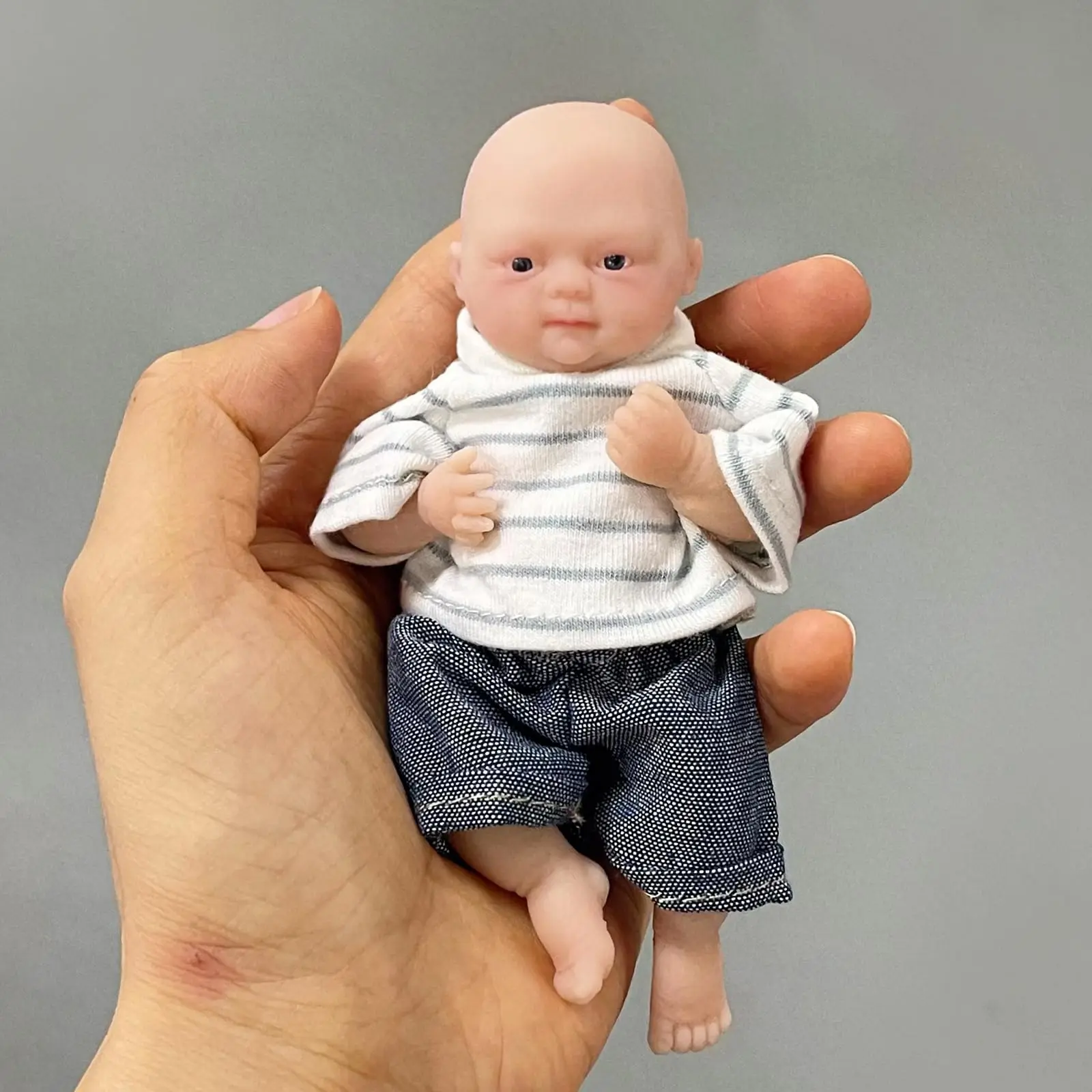 4.5 "Junge Mikro Frühchen Ganzkörper Silikon 13cm Baby Puppe lebensechte Mini wieder geborene Puppe Überraschung Kinder Anti-Stress