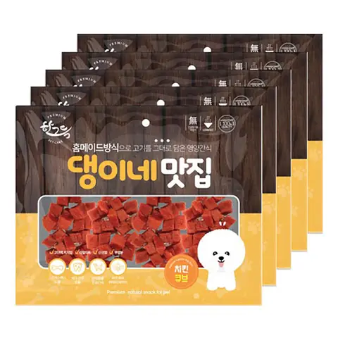 댕이네맛집 치킨큐브300gX5개,강아지간식, 강아지져키,애견간식,반려견간식 Best5