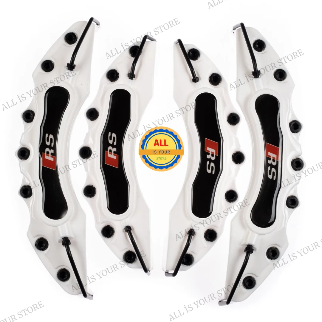 For Audi RS Brake Caliper Cover 4 Pcs Audi-R White Black Blue Green Red Orange Yellow Auto Replacement Parts Accessories